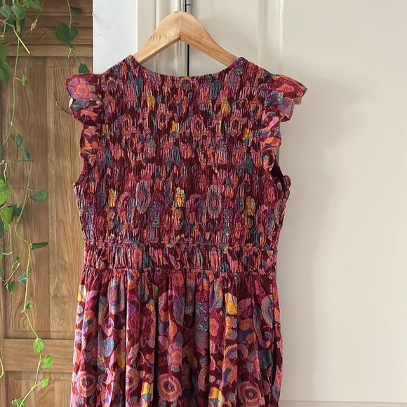 ❌❌SOLD❌❌ANTHROPOLOGIE The Peregrine Midi Dress medium in purple motif - Picture 13 of 14